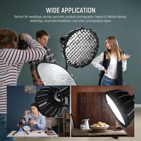 Neewer NS71P 60cm Quick Release Parabolic Softbox with Grid Bowens Mount
