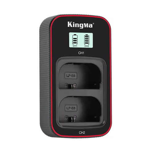 Kingma Canon LP-E6/LP-E6N/LP-E6NH LCD Dual USB Camera Battery Charger