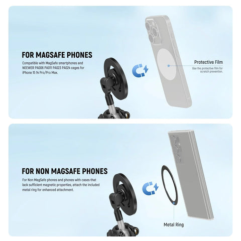 Neewer Tp33 Flexible Travel Vlogging Smartphone Tripod with Magsafe Magnetic Holder • Camerastuff • South Africa