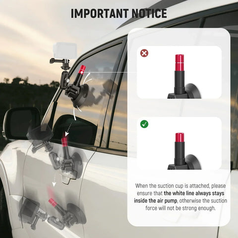 Neewer Ca136 Triple Suction Cup Extension Pole Car Mount Kit • Camerastuff • South Africa