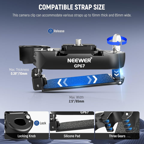 Neewer Gp67 Camera Backpack Actioncam Clip Mount with Arca Quick Release • Camerastuff • South Africa