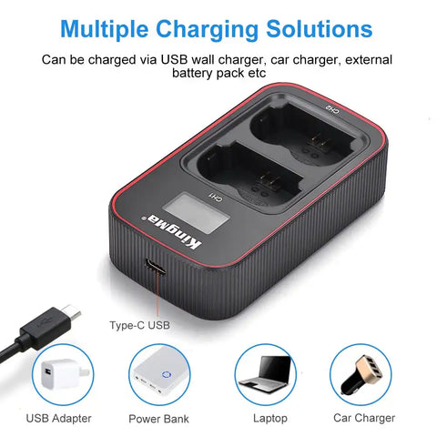 Kingma Fujifilm NP-W126/W126S LCD Dual USB Camera Battery Charger