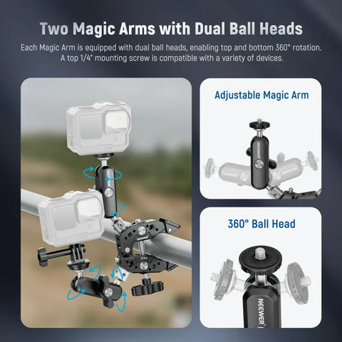 Neewer ST82 Heavy-Duty Super Clamp with Double Magic Arm