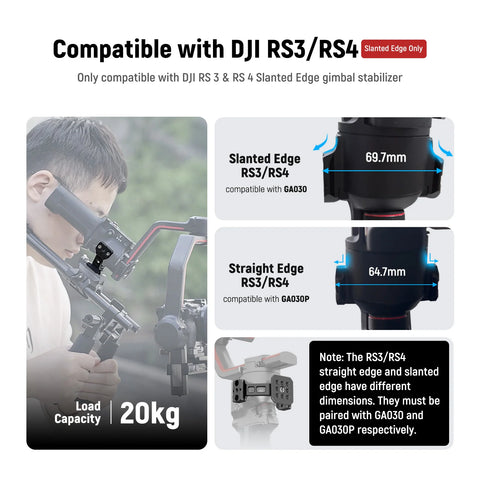 Neewer GA030P Shoulder Gimbal Rig Adapter for DJI RS3 Pro RS4 Pro