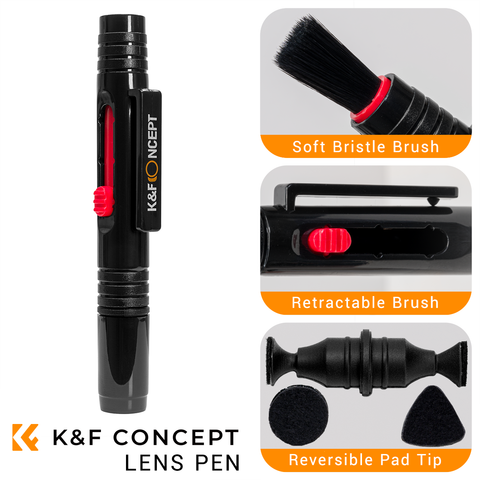 K&F 4-in-1 Lens & Filter Cleaning Kit with Blower Pen Fluid & Cloths