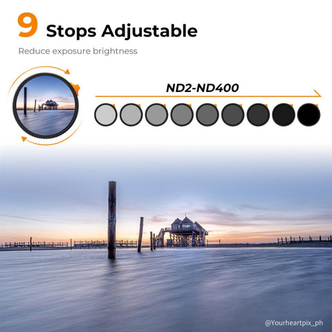 K&F Nano-X ND2-ND400 Variable ND Filter 77mm 1-9 Stops