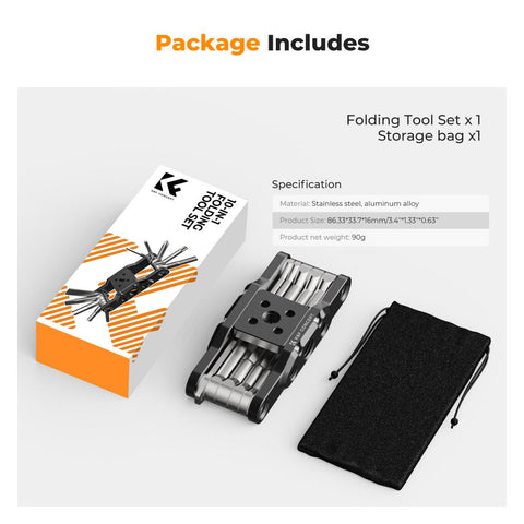 K&F Concept 10-in-1 Folding Hex Key & Screwdriver Set