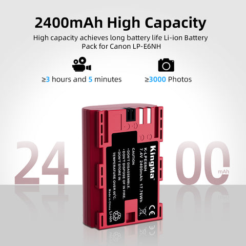 KingMa LP-E6NH Camera Battery for Canon 2400mAh
