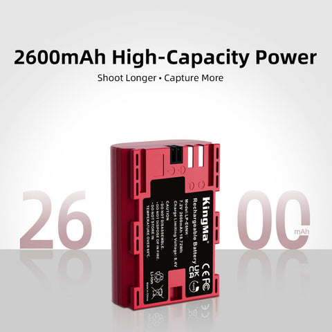 KingMa LP-E6NH Camera Battery for Canon 2600mAh with Case