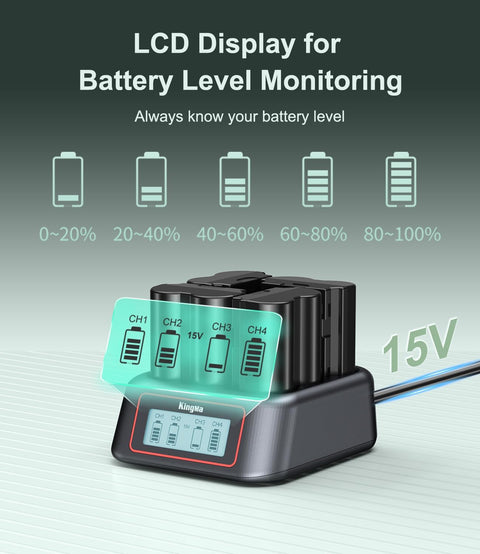 KingMa BM069 4-Bay USB-C Charger for Fujifilm NP-W235