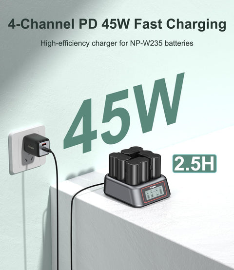 KingMa BM069 4-Bay USB-C Charger for Fujifilm NP-W235