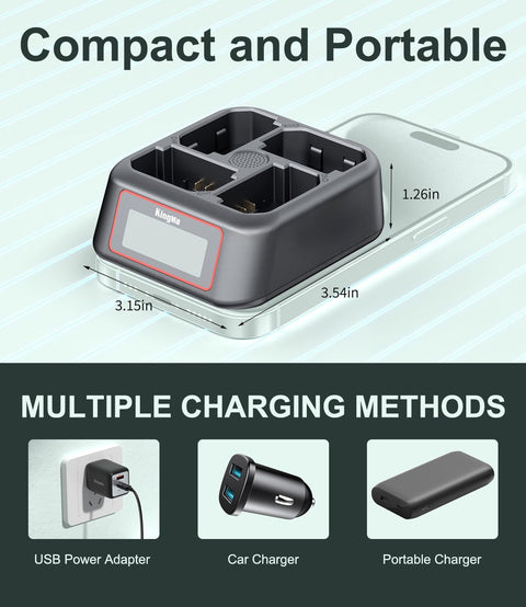 KingMa BM069 4-Bay USB-C Charger for Sony NP-FZ100