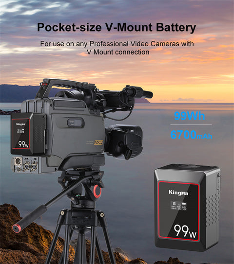 KingMa KM-VK99 99Wh Mini V-Mount Battery with OLED Display