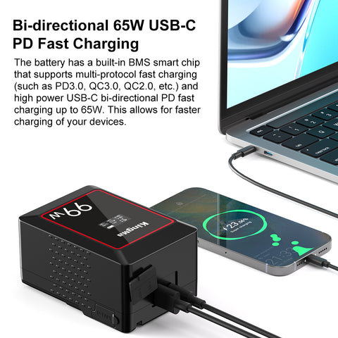 KingMa KM-VK99 99Wh Mini V-Mount Battery with OLED Display