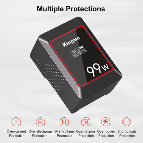 KingMa KM-VK99 99Wh Mini V-Mount Battery with OLED Display