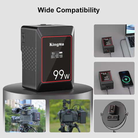 KingMa KM-VK99 99Wh Mini V-Mount Battery with OLED Display