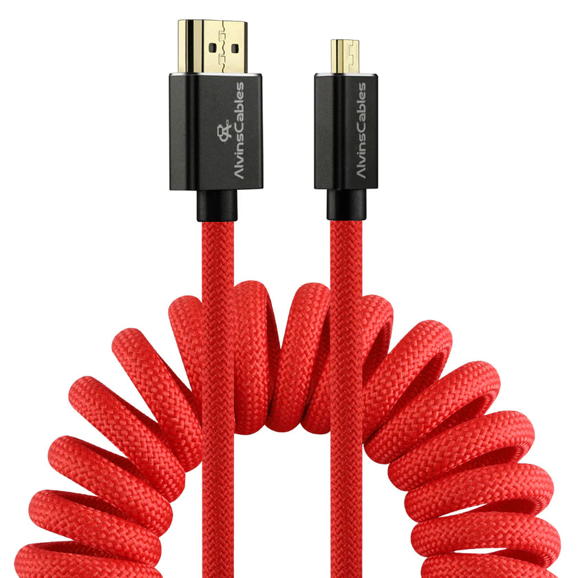 Alvin's Cables 8K 2.1 Micro HDMI to HDMI coiled cable