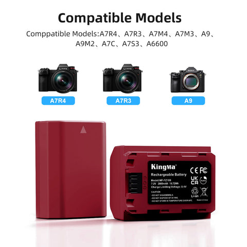 KingMa NP-FZ100 Camera Battery for Sony 2600mAh with Case