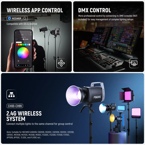 Neewer FS600C 600W RGB COB LED Video Light