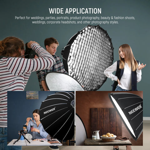 Neewer NS73P 120cm Quick Release Parabolic Softbox with Grid Bowens Mount