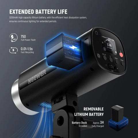 Neewer Q200 200Ws 2.4G TTL Outdoor Battery Flash