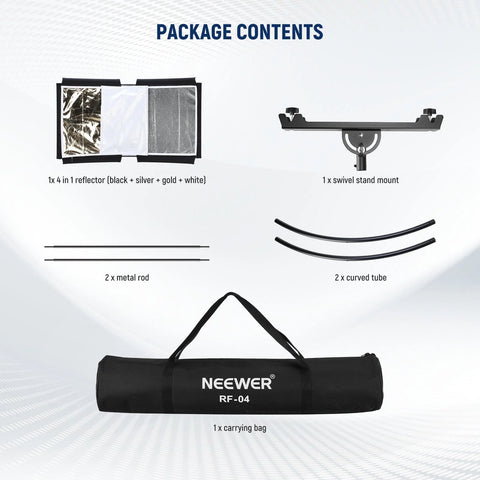 Neewer RF-04 78.5x42.5cm Clamshell Curved Reflector with Carry Bag