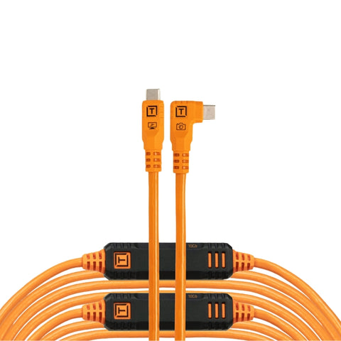 Tether Tools TetherPro Optima 10G 31′ (9.4m) USB-C to USB-C Straight to Right Angle Cable