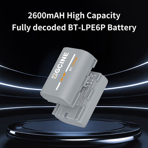 ZGCINE BT-LPE6P Battery for Canon LP-E6P 2600mAh