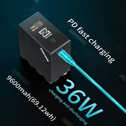 ZGCINE BT-NPF970 NP-F970 Battery 70Wh USB-C D-Tap