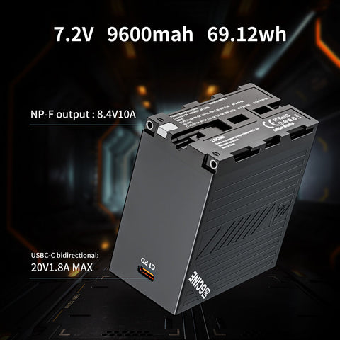 ZGCINE BT-NPF970 NP-F970 Battery 70Wh USB-C D-Tap