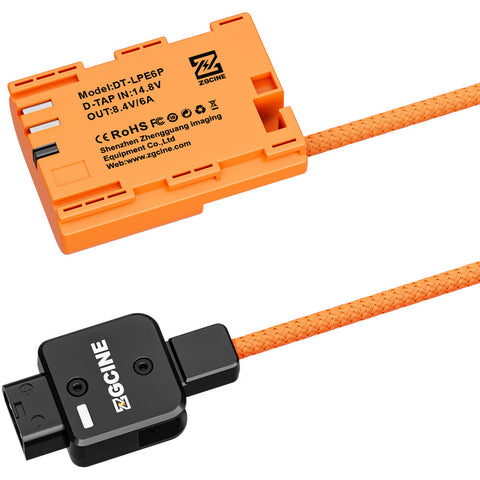 ZGCINE DT-LPE6P D-Tap to Canon LP-E6P Dummy Battery Cable 60cm