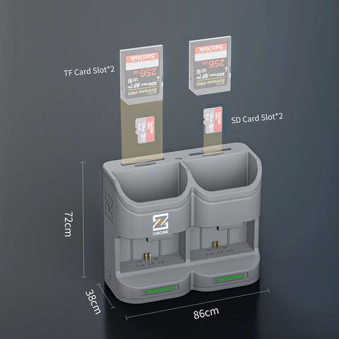 ZGCINE PC2-LPE6 Travel Charging Case for Canon LP-E6 LP-E6NH LP-E6P (Grey)