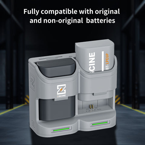 ZGCINE PC2-LPE6 Travel Charging Case for Canon LP-E6 LP-E6NH LP-E6P (Grey)