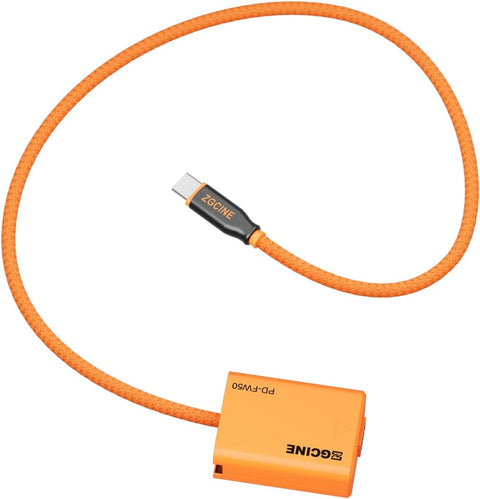 ZGCINE PD-FW50 USB-C PD to Sony NP-FW50 Dummy Battery Cable 60cm