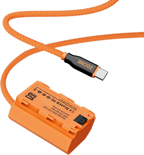 ZGCINE PD-FZ100 USB-C PD to Sony NP-FZ100 Dummy Battery Cable 60cm