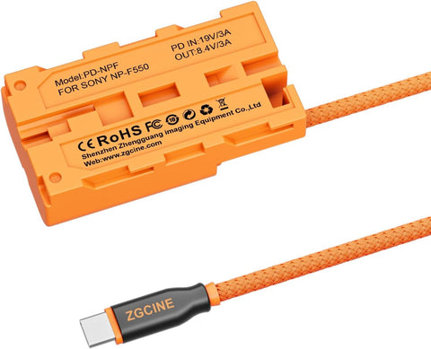 ZGCINE PD-NPF USB-C PD to Sony NP-F Dummy Battery Cable 60cm