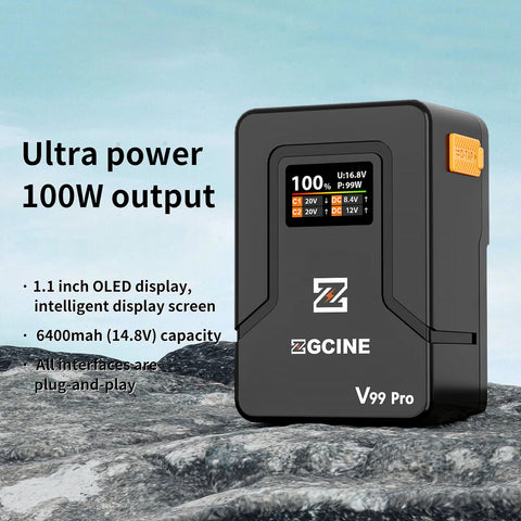 ZGCINE ZG-V99Pro 99Wh V-Mount Battery 100W PD Display