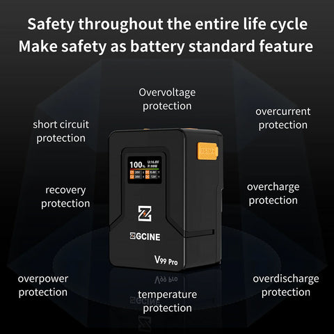 ZGCINE ZG-V99Pro 99Wh V-Mount Battery 100W PD Display