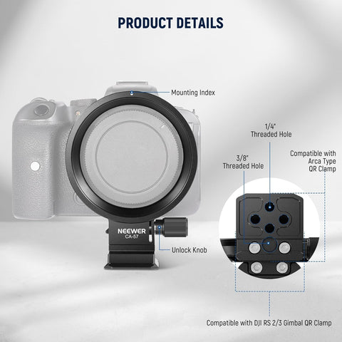 Neewer Ca057 Rotatable Camera Lens Collar for Canon R5 R5c R6 Mark Ii • Camerastuff • South Africa