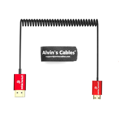 Alvins Cables 8K 2.1 Mini HDMI to HDMI Coiled Cable (Nikon D3200/D810/Z6II/Z7II)