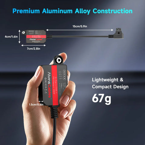 Alvins Cables D-tap to USB-C PD Bidirectional Cable (100W 24cm)