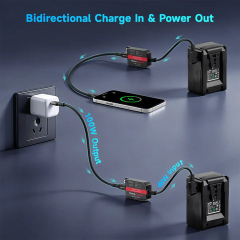 Alvins Cables D-tap to USB-C PD Bidirectional Cable (100W 24cm)