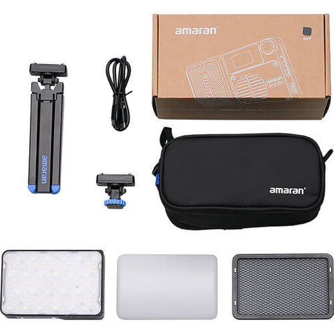 Aputure Amaran Ace 25c 25W RGB-WW Mini LED Constant Light Panel All-in-One Creator Kit (Charcoal)