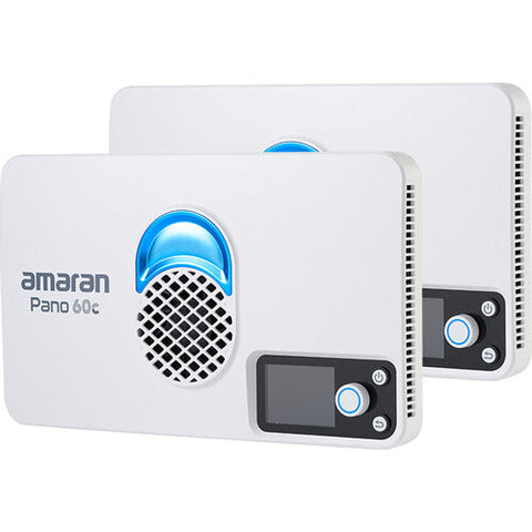 Aputure Amaran Pano 60c 2xLight 60W RGB-WW LED Constant Light Kit with Stands (White)