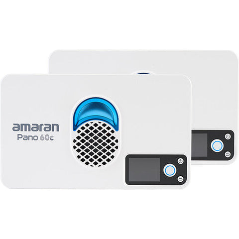 Aputure Amaran Pano 60c 2xLight 60W RGB-WW LED Constant Light Kit with Stands (White)
