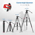 Neewer Basics Tp37 74’’/187cm Aluminium Video Tripod with Fluid Head • Camerastuff • South Africa