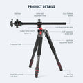Neewer N284l + g0 79’’/200cm Magnesium Aluminium Alloy 2-in-1 Tripod and Monopod with Ball Head • Camerastuff • South