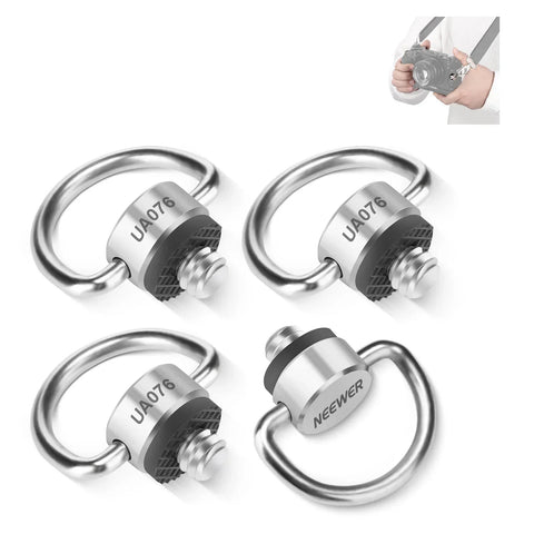 Neewer Ua076 Stainless Steel 1/4’’ d Ring Screw Set (4 Pack) • Camerastuff • South Africa