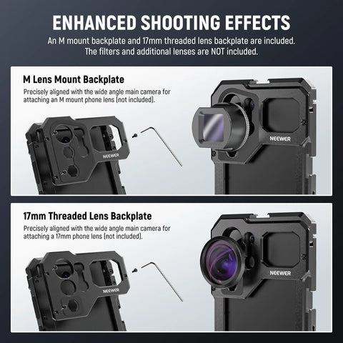 Neewer Pa021 S23 Ultra Phone Cage Video Rig with Bluetooth Shutter Button Side Handle • Camerastuff • South Africa