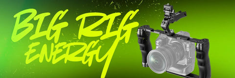 Camera with gimbal on a green background with 'Big Rig Energy' text
